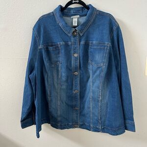 Catherine’s Button Front Chambray Jean Jacket Size 4x